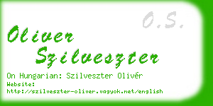 oliver szilveszter business card
